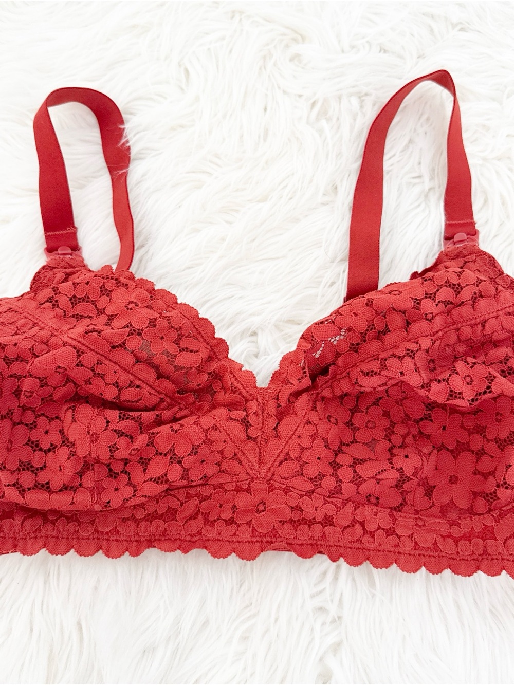 Floral Lace Bralette in Red - Women Intimates & Sleepwear